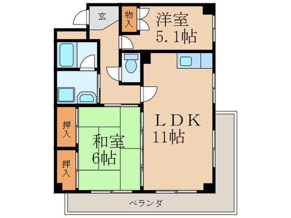 日の出ビル　片野の物件間取画像